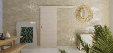 Porte coulissante en applique, coulicool, bricolage, porte, porte coulissante, grande surface, bois, porte bois, moderne, tendance, design, contour de porte, recouvrir dormants, nez de cloison