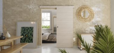 Porte coulissante en applique, coulicool, bricolage, porte, porte coulissante, grande surface, bois, porte bois, moderne, tendance, design, contour de porte, recouvrir dormants, nez de cloison