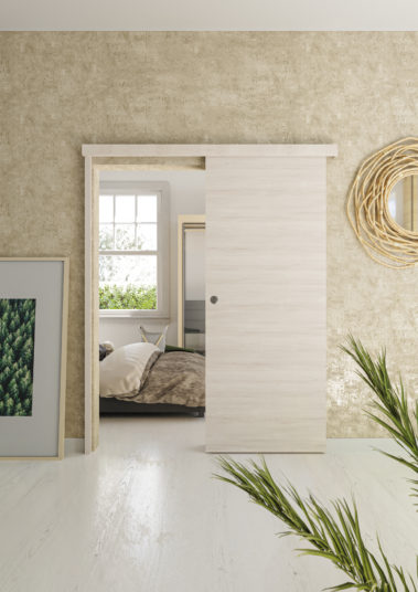 Porte coulissante en applique, coulicool, bricolage, porte, porte coulissante, grande surface, bois, porte bois, moderne, tendance, design, contour de porte, recouvrir dormants, nez de cloison