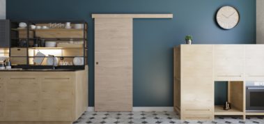 Porte coulissante en applique, coulicool, bricolage, porte, porte coulissante, grande surface, bois, porte bois, moderne, tendance, design, contour de porte, recouvrir dormants, nez de cloison