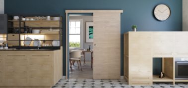 Porte coulissante en applique, coulicool, bricolage, porte, porte coulissante, grande surface, bois, porte bois, moderne, tendance, design, contour de porte, recouvrir dormants, nez de cloison