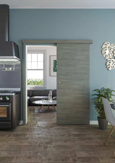 Porte coulissante en applique, coulicool, bricolage, porte, porte coulissante, grande surface, bois, porte bois, moderne, tendance, design, contour de porte, recouvrir dormants, nez de cloison