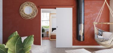 Porte coulissante en applique, coulicool, bricolage, porte, porte coulissante, grande surface, bois, porte bois, moderne, tendance, design, contour de porte, recouvrir dormants, nez de cloison